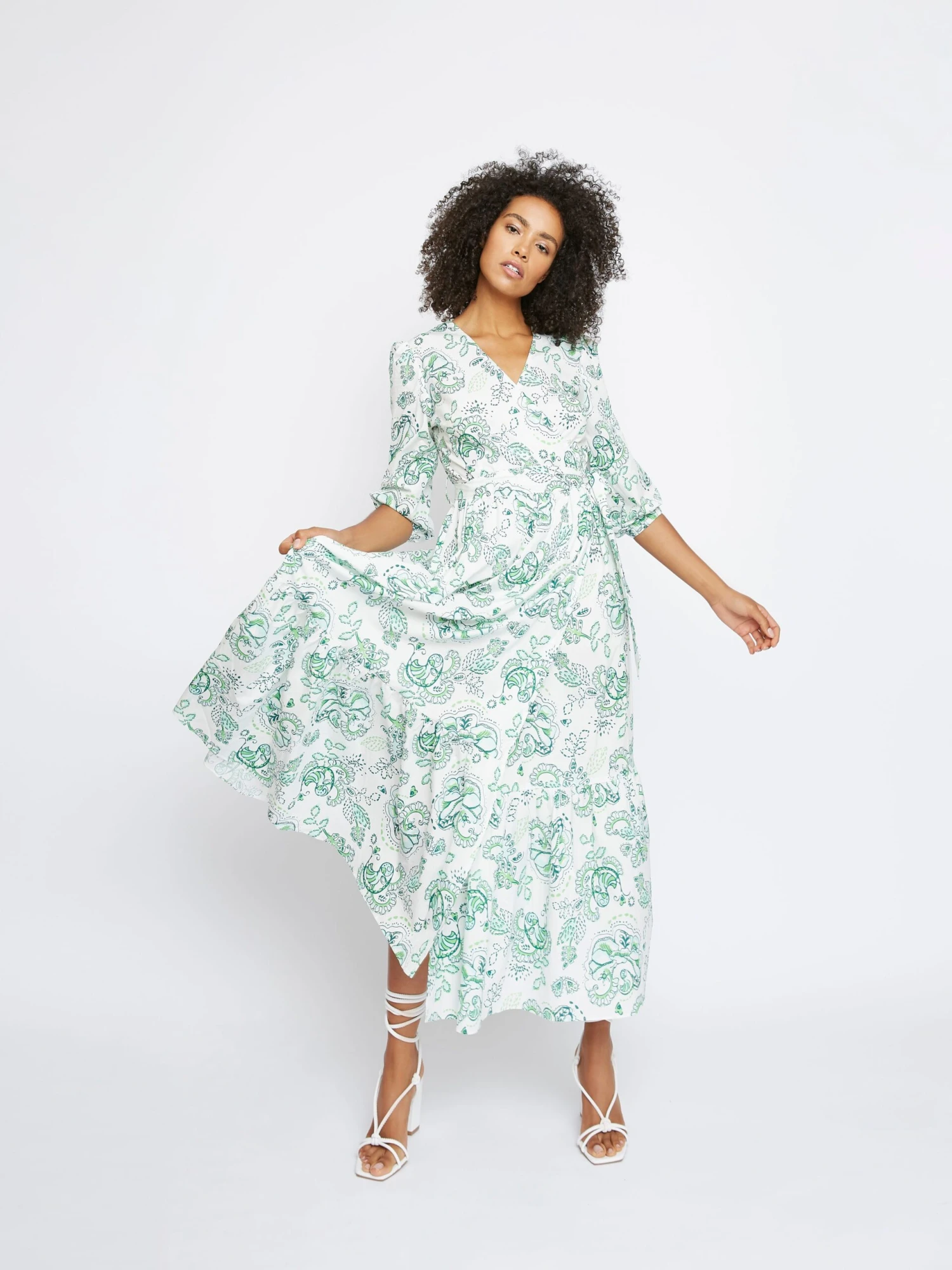 Glamorous Floral Leaf Cotton Midi Dress 1 Glamorous Floral Leaf Cotton Midi Dress