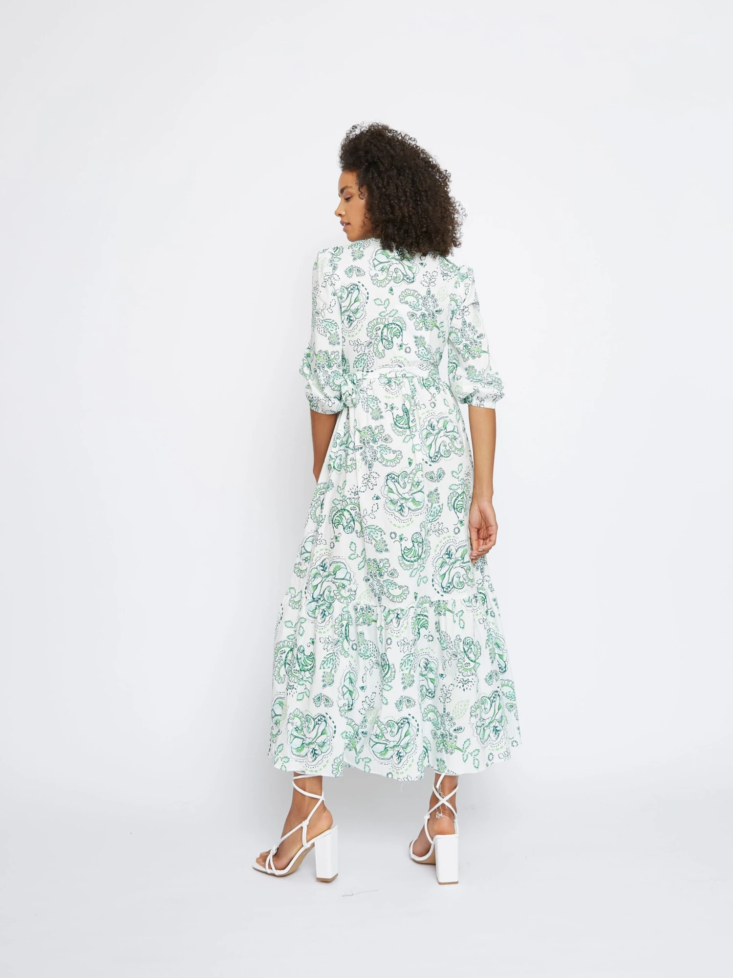 Glamorous Floral Leaf Cotton Midi Dress 2 Glamorous Floral Leaf Cotton Midi Dress - Image 2
