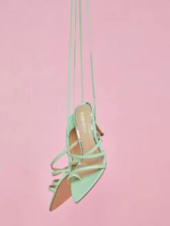 Glamorous Sage Green Strappy Wrap-Tie Pointed Toe Heels -Cheap Softly Dressed Store C32