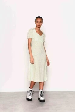 Glamorous Green Ditsy Print Side Split Midi Dress -Cheap Softly Dressed Store CA0054 CK59 02