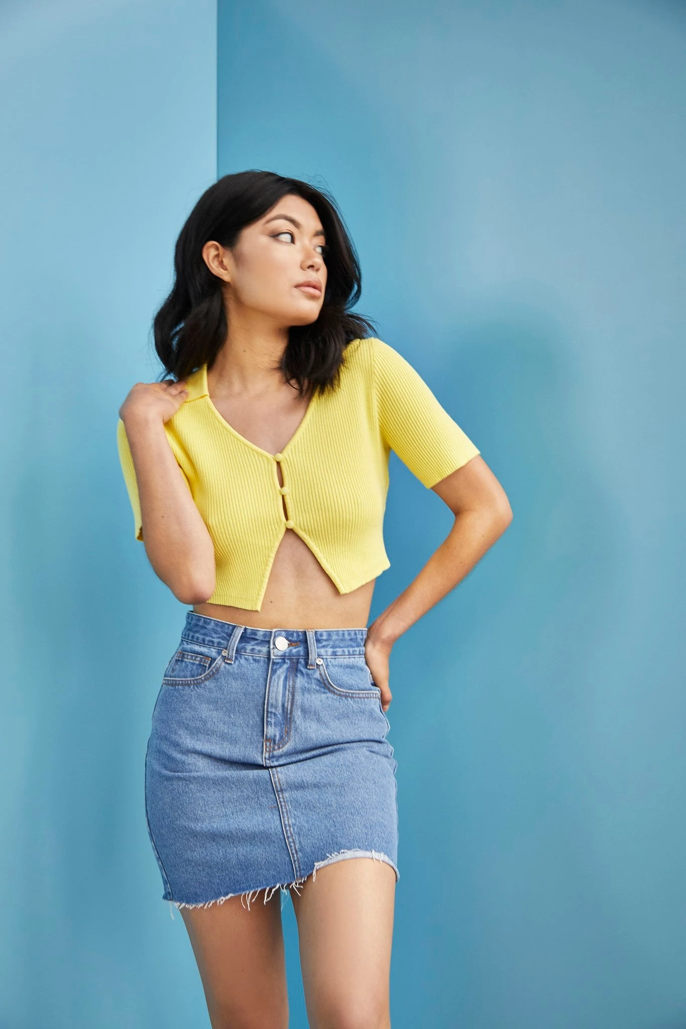 Glamorous Care Blue Wash Denim Mini Skirt 1 Glamorous Care Blue Wash Denim Mini Skirt