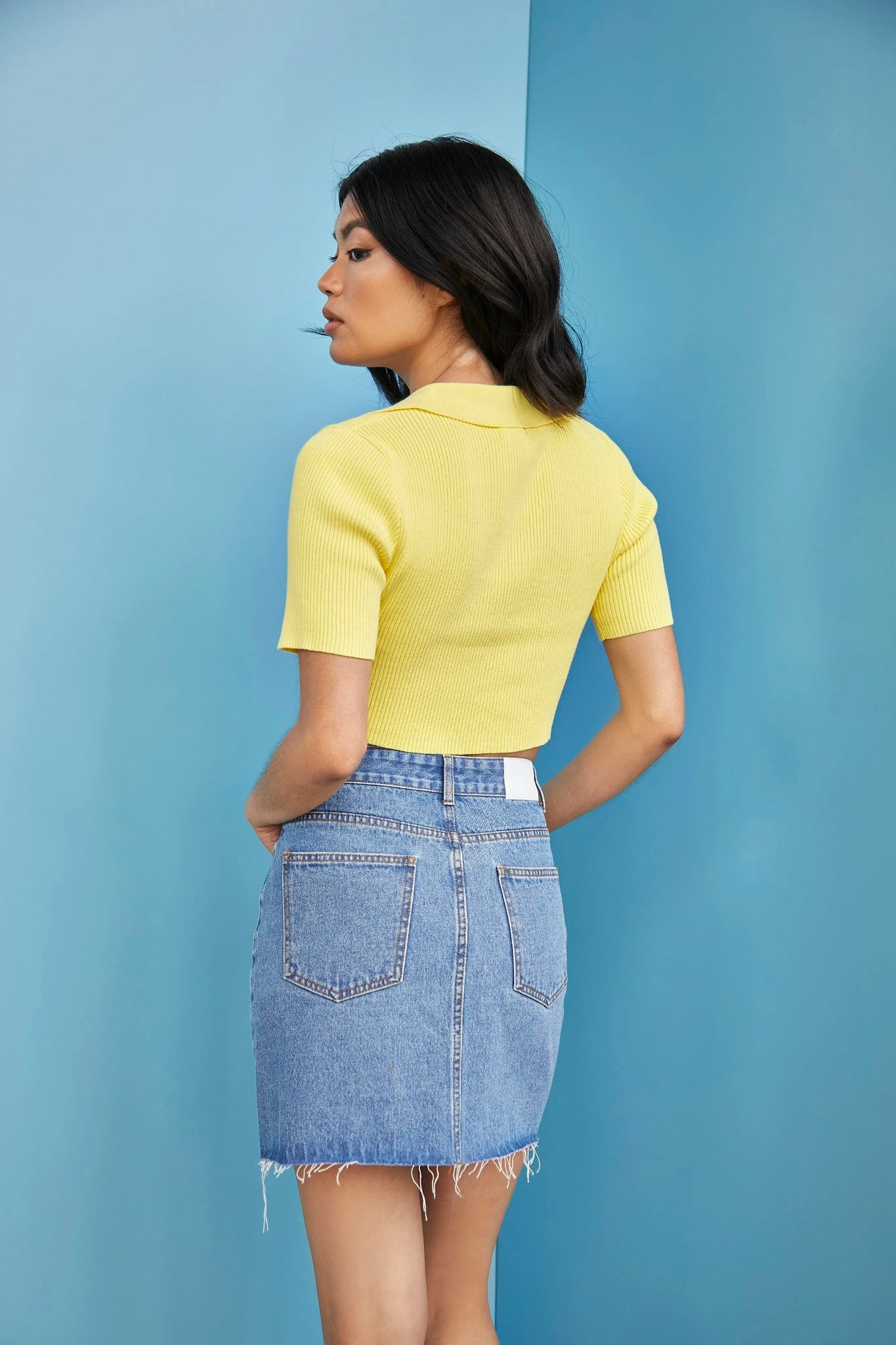 Glamorous Care Blue Wash Denim Mini Skirt 2 Glamorous Care Blue Wash Denim Mini Skirt - Image 2