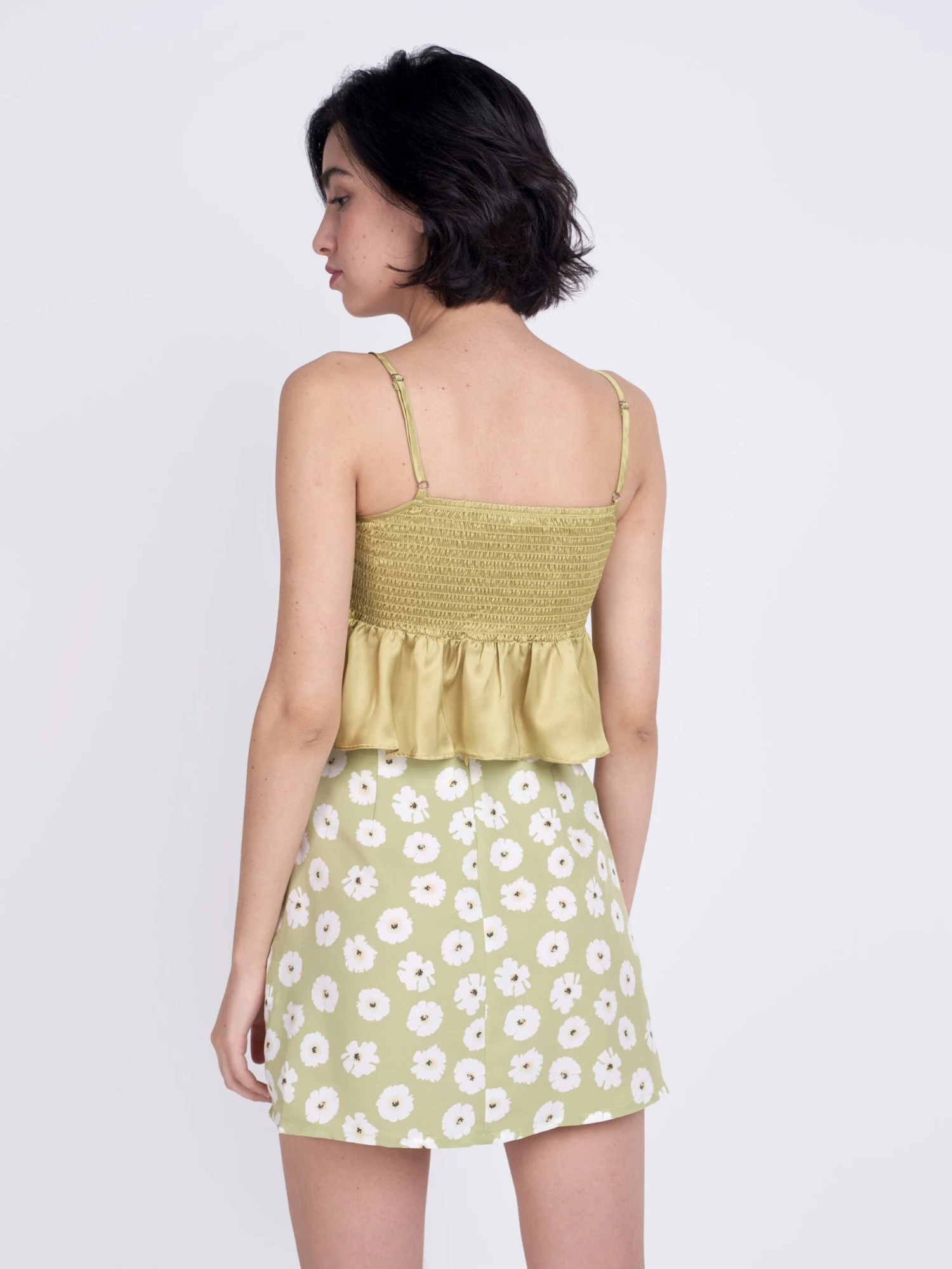 Glamorous Care Olive Green Frill Ruched Top 4 Glamorous Care Olive Green Frill Ruched Top - Image 4