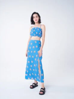 Glamorous Care Blue Orange Floral Crop Top 7 Glamorous Care Blue Orange Floral Crop Top -Cheap Softly Dressed Store CA0129 1