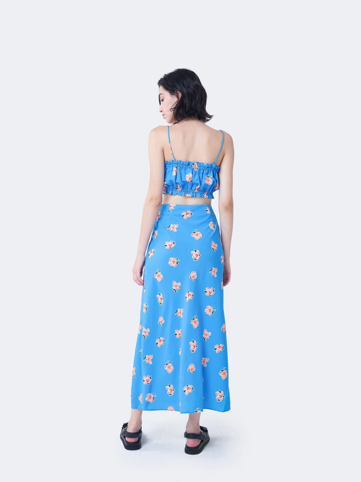 Glamorous Care Blue Orange Floral Crop Top 5 Glamorous Care Blue Orange Floral Crop Top - Image 5