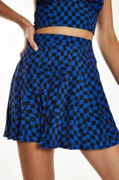 Glamorous Blue Warped Checkerboard Mini-Skirt 7 Glamorous Blue Warped Checkerboard Mini-Skirt -Cheap Softly Dressed Store CA0156 DJ35 04