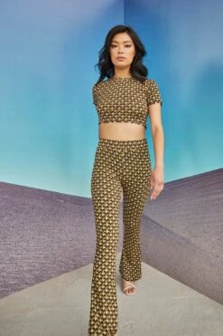 Glamorous Care Khaki Houndstooth Print Crop Top 8 Glamorous Care Khaki Houndstooth Print Crop Top -Cheap Softly Dressed Store CA0233 CV77 03