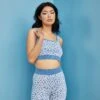 Glamorous Care Denim Blue Ditsy Crop Top