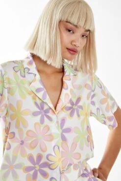 Glamorous Pastel 60s Floral Loose Fit Collared -shirt -Cheap Softly Dressed Store CA0258 DG51 04