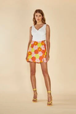 Glamorous Care V-Neck Corset Top -Cheap Softly Dressed Store CA0276 WHI 03