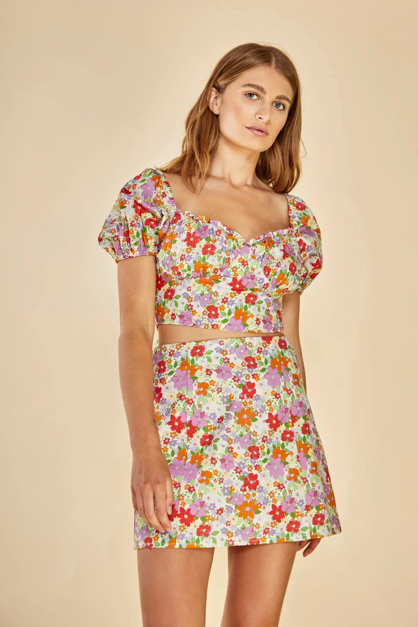 Glamorous Care Tie Back Crop Top With Puff Sleeves 1 Glamorous Care Tie Back Crop Top With Puff Sleeves