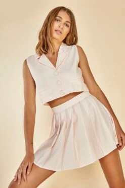 Glamorous Care Cropped Boxy Waistcoat -Cheap Softly Dressed Store CA0287 CRM 03