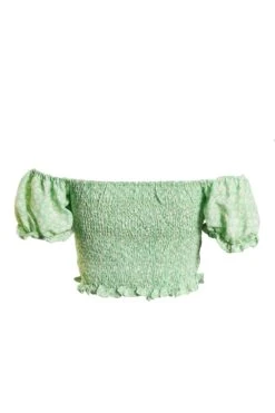 Glamorous Care Smocked Bardot Top With Puff Sleeves -Cheap Softly Dressed Store CA0302 02