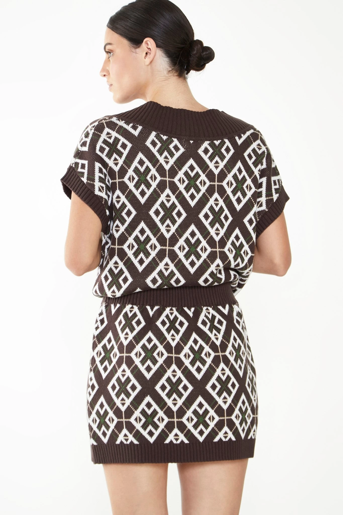 Glamorous Care Brown Geometric Mini Skirt 2 Glamorous Care Brown Geometric Mini Skirt - Image 2