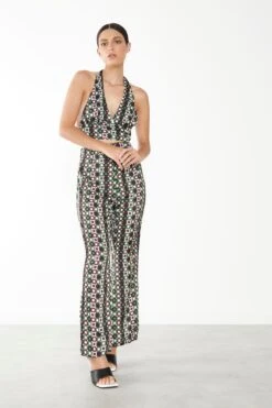 Glamorous Care Geometric Print Halter Neck Top -Cheap Softly Dressed Store CA0339 CY60 03