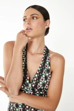 Glamorous Care Geometric Print Halter Neck Top -Cheap Softly Dressed Store CA0339 CY60 04