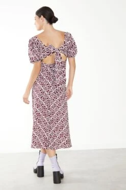 Glamorous Short Puff Sleeve Maxi Dress With Tie Back Detail -Cheap Softly Dressed Store CA0343 2