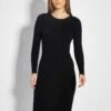 Glamorous Care Black Knitted Open Back Midi Dress