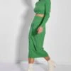 Glamorous Care Apple Green Rib Knit Midi Pencil Skirt