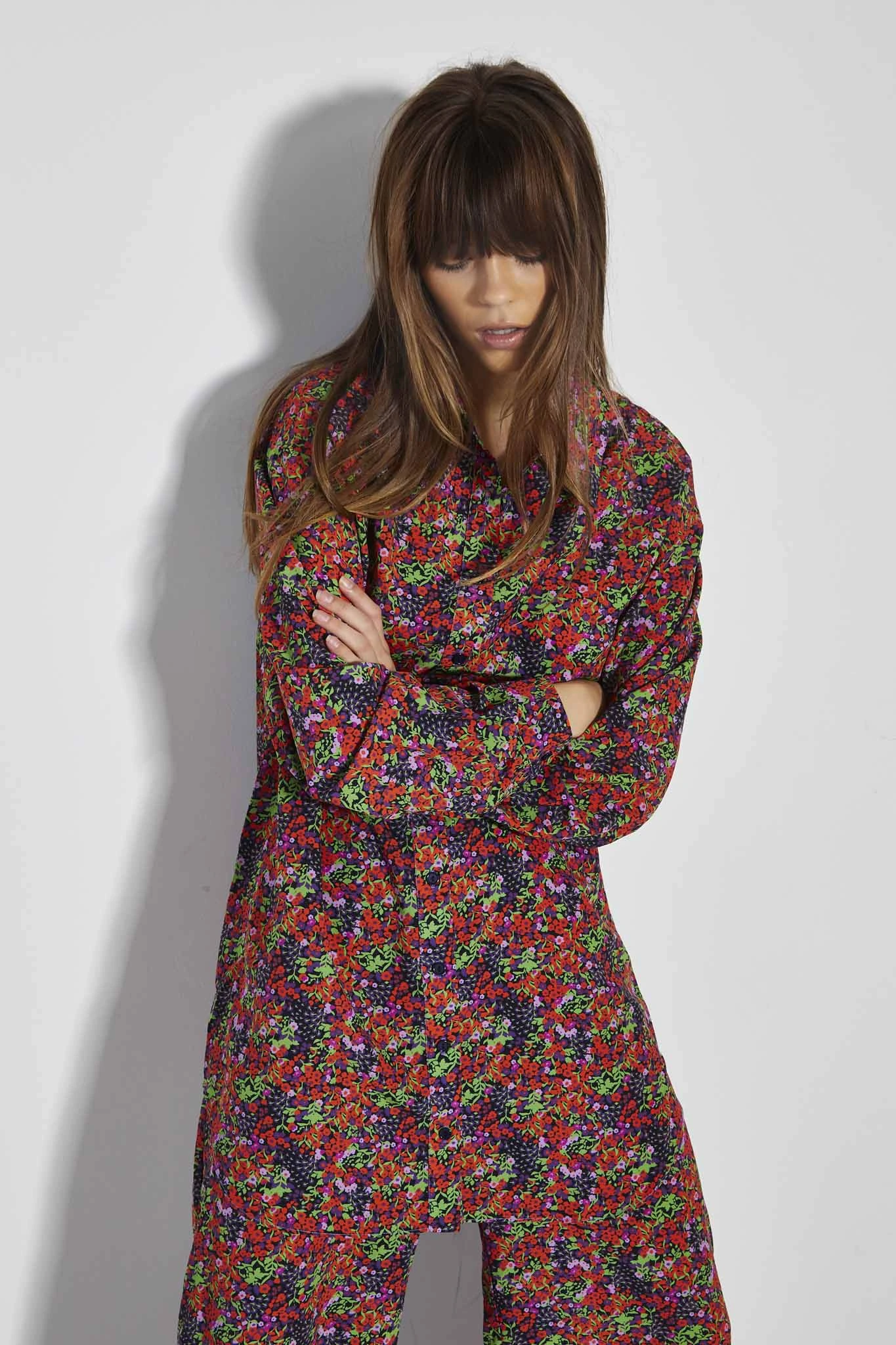 Glamorous Care Purple Orange Ditsy Oversized Shirt 4 Glamorous Care Purple Orange Ditsy Oversized Shirt - Image 4