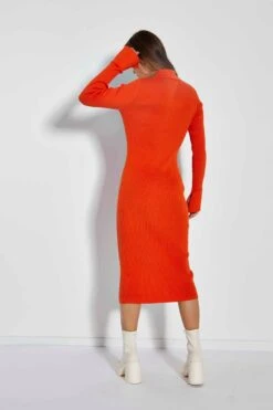 Glamorous Care Orange Button Though Midi Dress -Cheap Softly Dressed Store CA0394 ORA 02