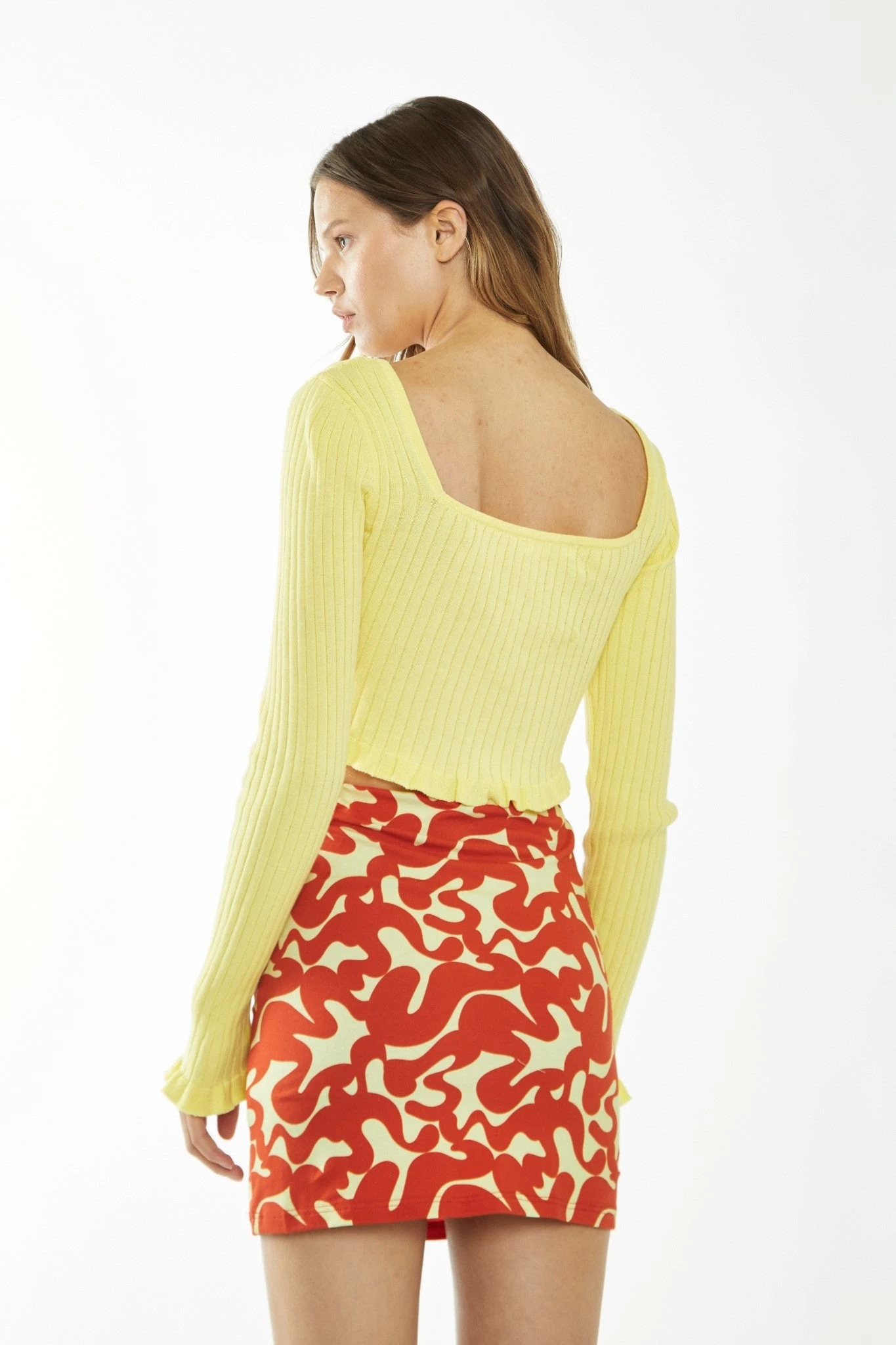 Glamorous Banana-Yellow Square Neck Crop Top 2 Glamorous Banana-Yellow Square Neck Crop Top - Image 2