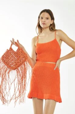 Glamorous Orange Knitted Strappy Crop-Top 6 Glamorous Orange Knitted Strappy Crop-Top -Cheap Softly Dressed Store CA0409 ORA 03