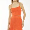 Glamorous Orange Ruffle Hem Knitted Mini-Skirt