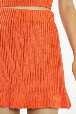 Glamorous Orange Ruffle Hem Knitted Mini-Skirt 6 Glamorous Orange Ruffle Hem Knitted Mini-Skirt -Cheap Softly Dressed Store CA0410 ORA 03