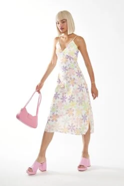 Glamorous Pastel 60s Floral Side-Split Cami Style Midi-dress 10 Glamorous Pastel 60s Floral Side-Split Cami Style Midi-dress -Cheap Softly Dressed Store CA0441 DG51 04