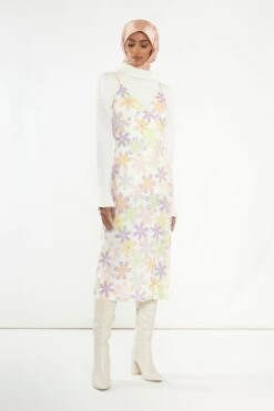 Glamorous Pastel 60s Floral Side-Split Cami Style Midi-dress 12 Glamorous Pastel 60s Floral Side-Split Cami Style Midi-dress -Cheap Softly Dressed Store CA0441 DG51 1