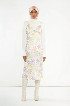 Glamorous Pastel 60s Floral Side-Split Cami Style Midi-dress 11 Glamorous Pastel 60s Floral Side-Split Cami Style Midi-dress -Cheap Softly Dressed Store CA0441 DG51