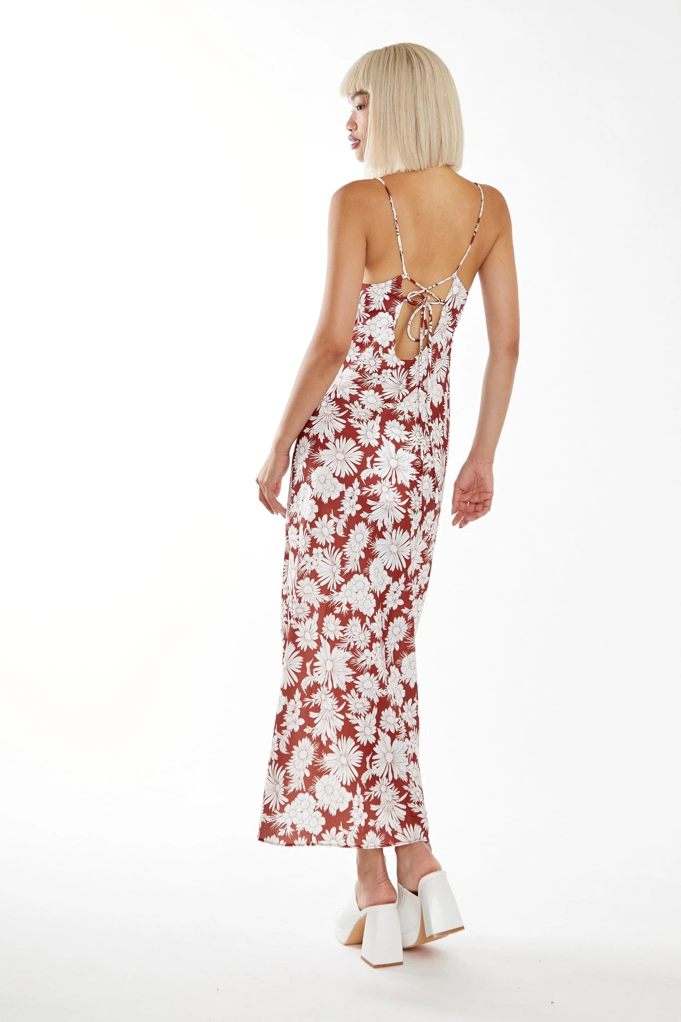 Glamorous Brown Resort-Floral Cowl-Neck Strappy Midi-dress 2 Glamorous Brown Resort-Floral Cowl-Neck Strappy Midi-dress - Image 2