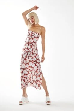 Glamorous Brown Resort-Floral Cowl-Neck Strappy Midi-dress 7 Glamorous Brown Resort-Floral Cowl-Neck Strappy Midi-dress -Cheap Softly Dressed Store CA0456 DG52 04