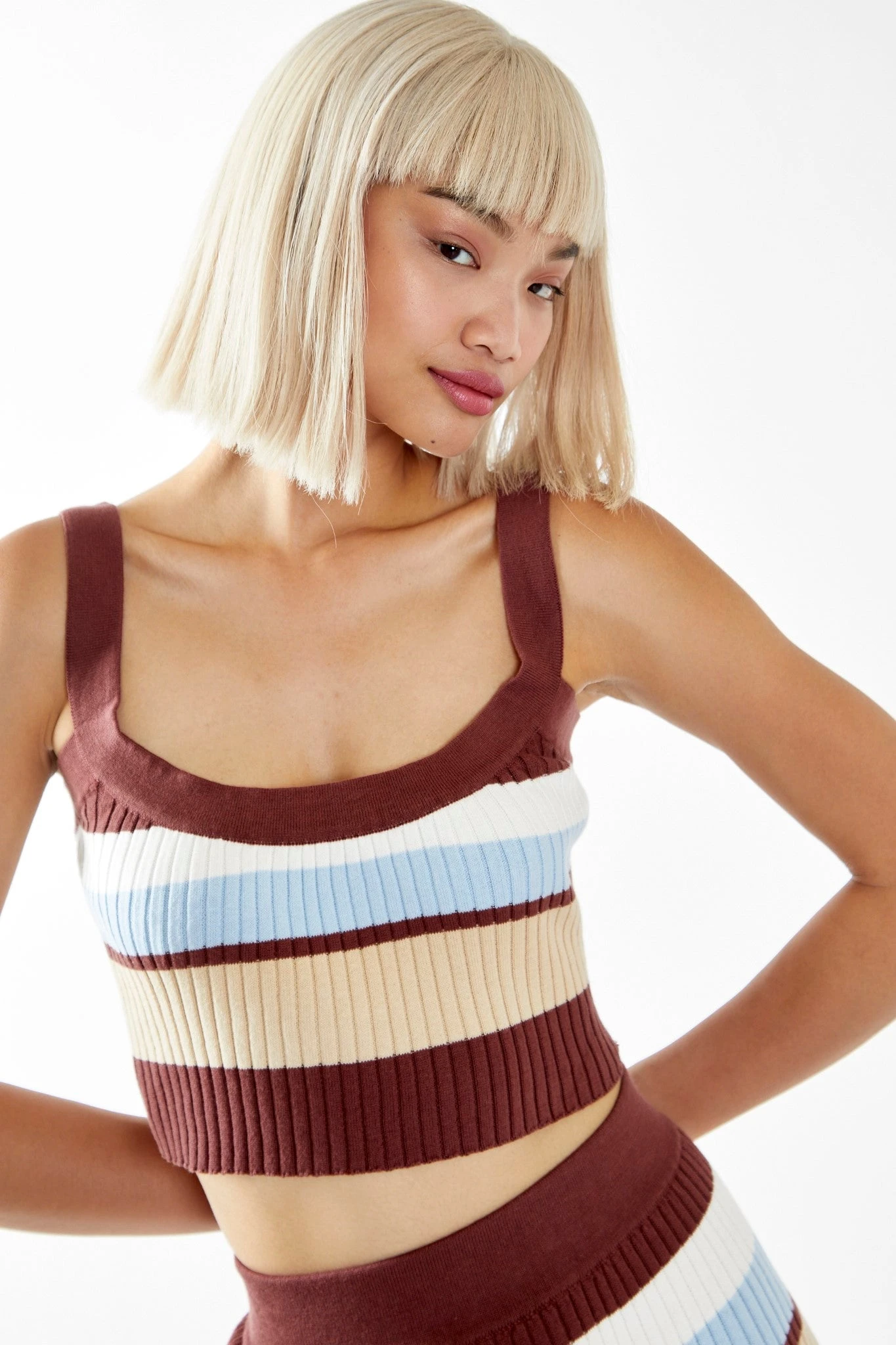 Glamorous Blue-Brown Stripe Crop-top 3 Glamorous Blue-Brown Stripe Crop-top - Image 3