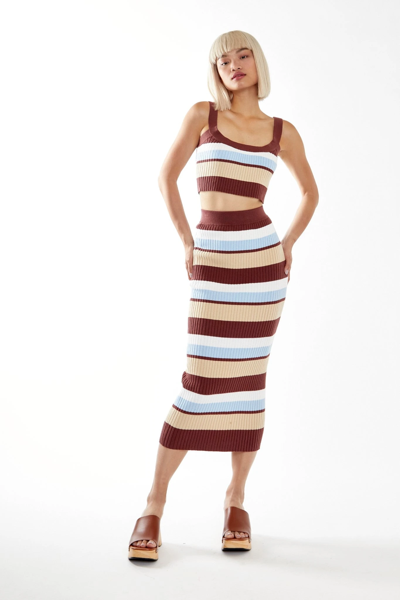 Glamorous Blue-Brown Stripe Crop-top 4 Glamorous Blue-Brown Stripe Crop-top - Image 4