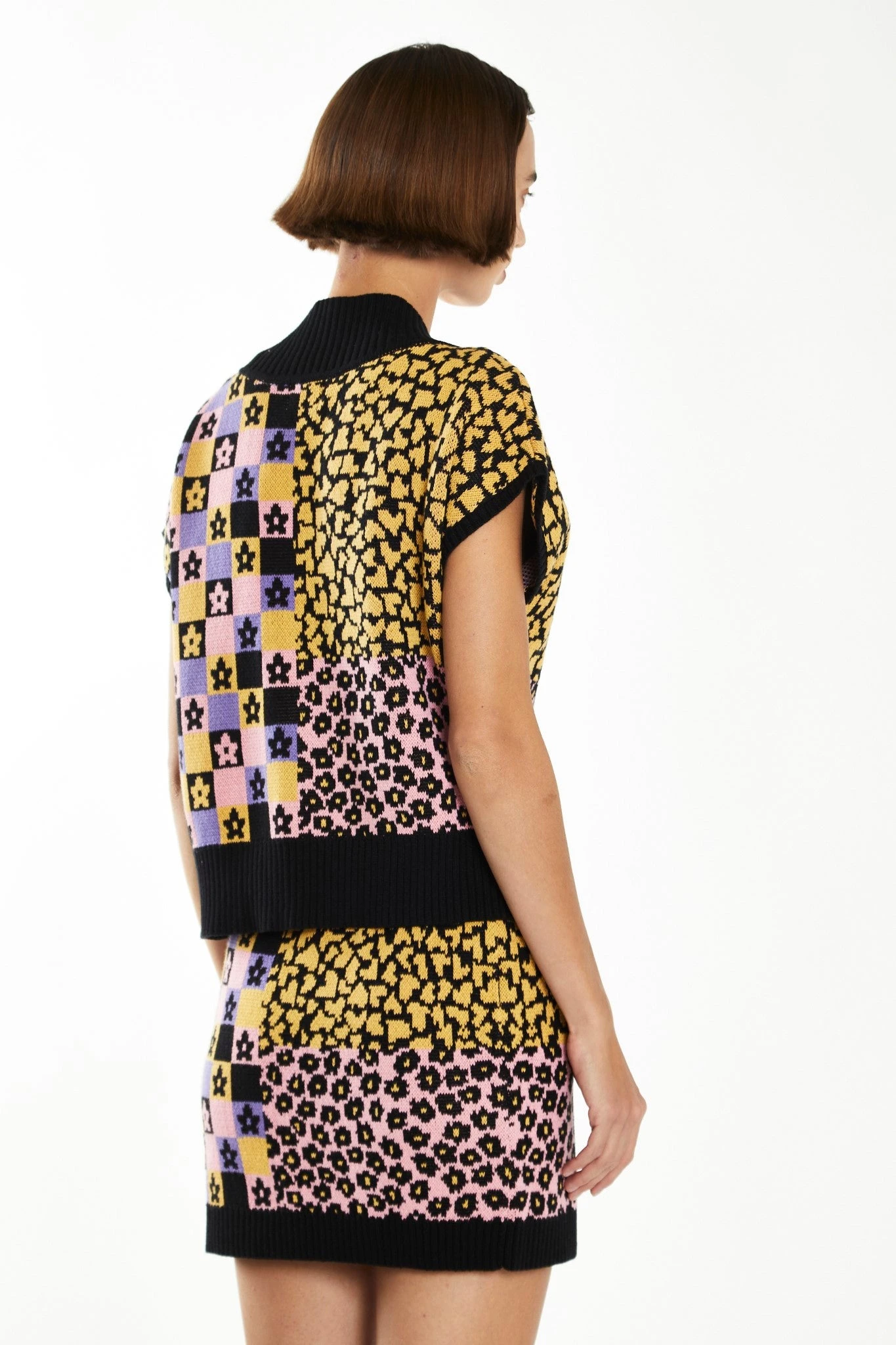 Glamorous Retro Black Intarsia Knit Tank Top 2 Glamorous Retro Black Intarsia Knit Tank Top - Image 2