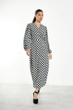 Glamorous Sixties Flower Long Sleeve Wrap Midi Dress 7 Glamorous Sixties Flower Long Sleeve Wrap Midi Dress -Cheap Softly Dressed Store CK5516 CZ53 03