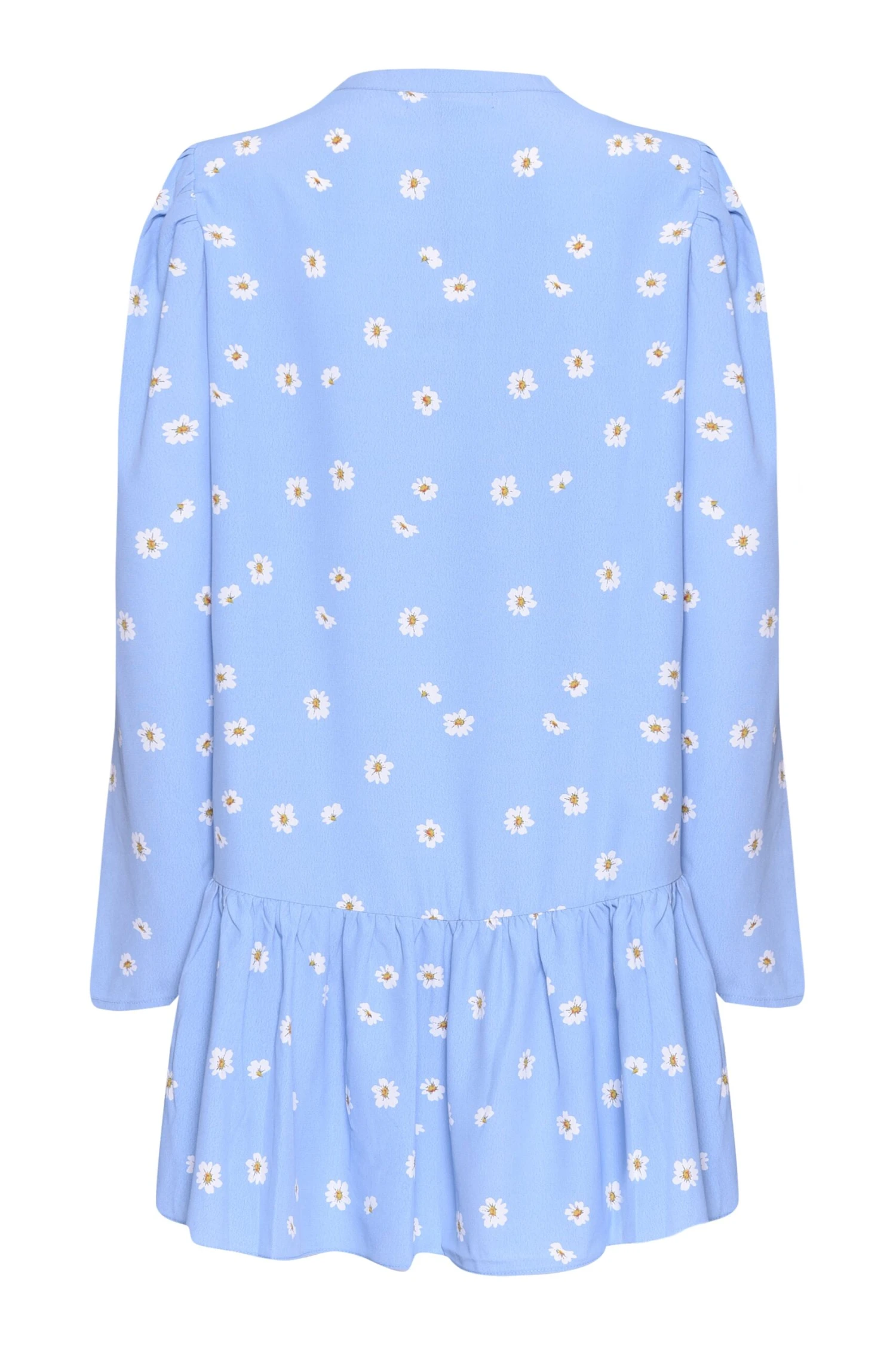 Glamorous Blue Spaced Floral Tie Neck Shift Mini Dress 2 Glamorous Blue Spaced Floral Tie Neck Shift Mini Dress - Image 2