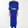 Glamorous Royal Blue Knitted Midi Skirt