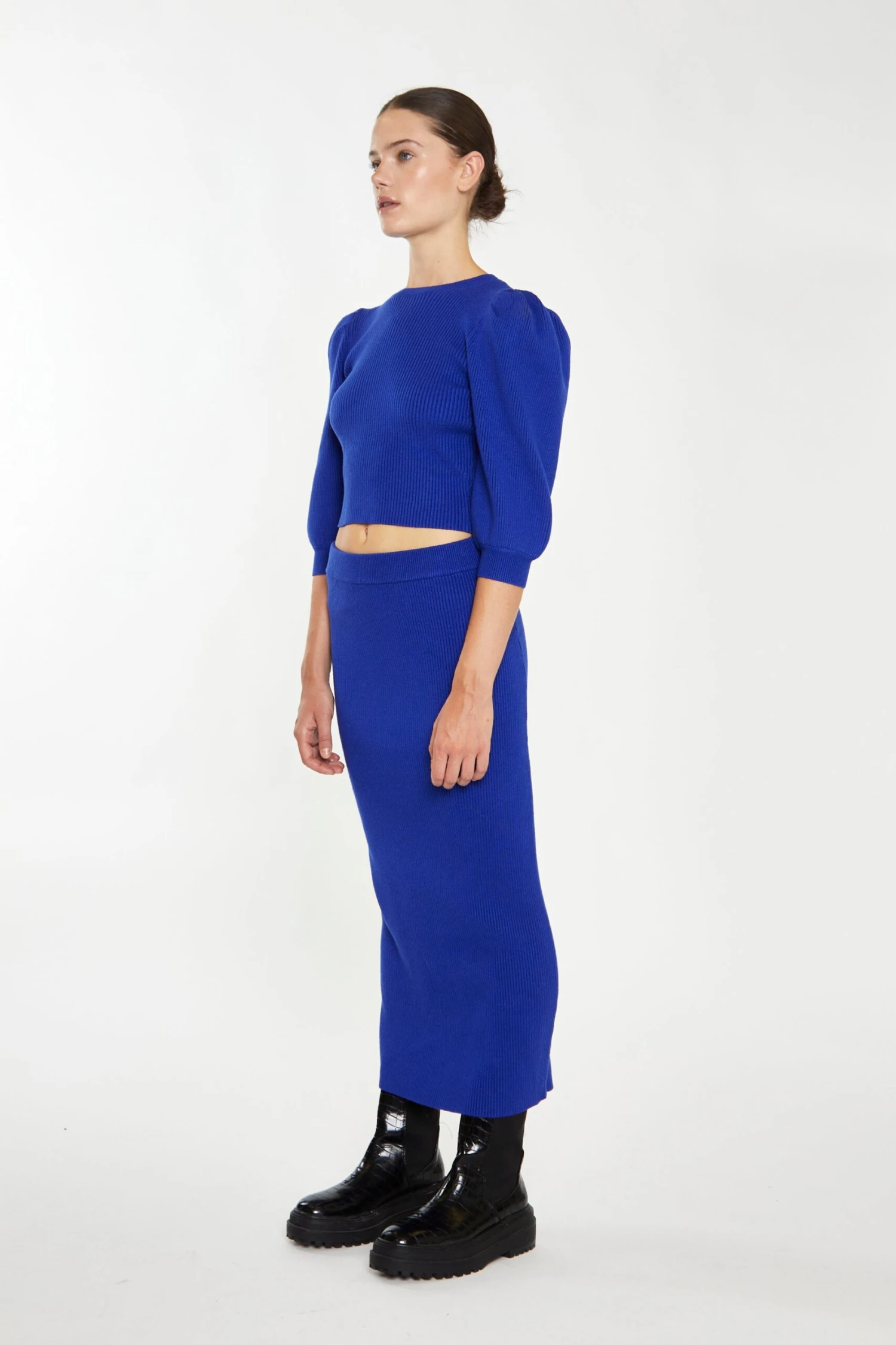 Glamorous Royal Blue Knitted Midi Skirt 3 Glamorous Royal Blue Knitted Midi Skirt - Image 3