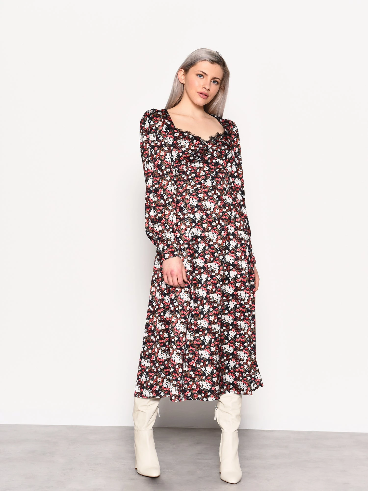 Glamorous Winter Ditsy Floral Side Split Midi Dress 2 Glamorous Winter Ditsy Floral Side Split Midi Dress - Image 2