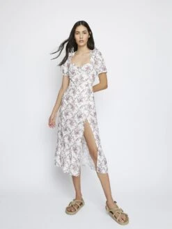 Glamorous Romantic Floral Side Split Midi Dress