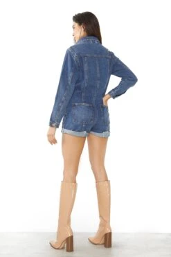 Glamorous Womens Mid Stonewash Denim Playsuit -Cheap Softly Dressed Store CK6502 BN32 02 1
