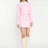 Glamorous Peony Pink White Contrast Collar Button-Through Top