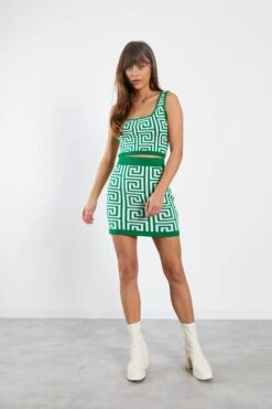 Glamorous Green Geo Knitted Crop Top 6 Glamorous Green Geo Knitted Crop Top -Cheap Softly Dressed Store CK6803 AL51 03