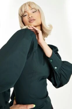 Glamorous Dark Green Puff Sleeve Fitted Top 7 Glamorous Dark Green Puff Sleeve Fitted Top -Cheap Softly Dressed Store CK6836 DGE 04