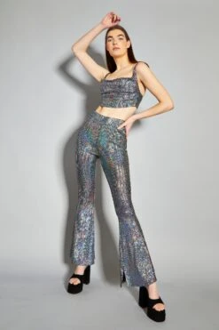 Glamorous Silver Holographic Cowl Neck Crop Top 6 Glamorous Silver Holographic Cowl Neck Crop Top -Cheap Softly Dressed Store CK6888 DC73 03