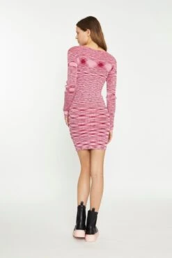 Glamorous Red Pink Space Dye Cut-Out Knit Mini-Dress 6 Glamorous Red Pink Space Dye Cut-Out Knit Mini-Dress -Cheap Softly Dressed Store CK6930 DF14 02