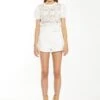 Glamorous Off White Crochet Knit Top
